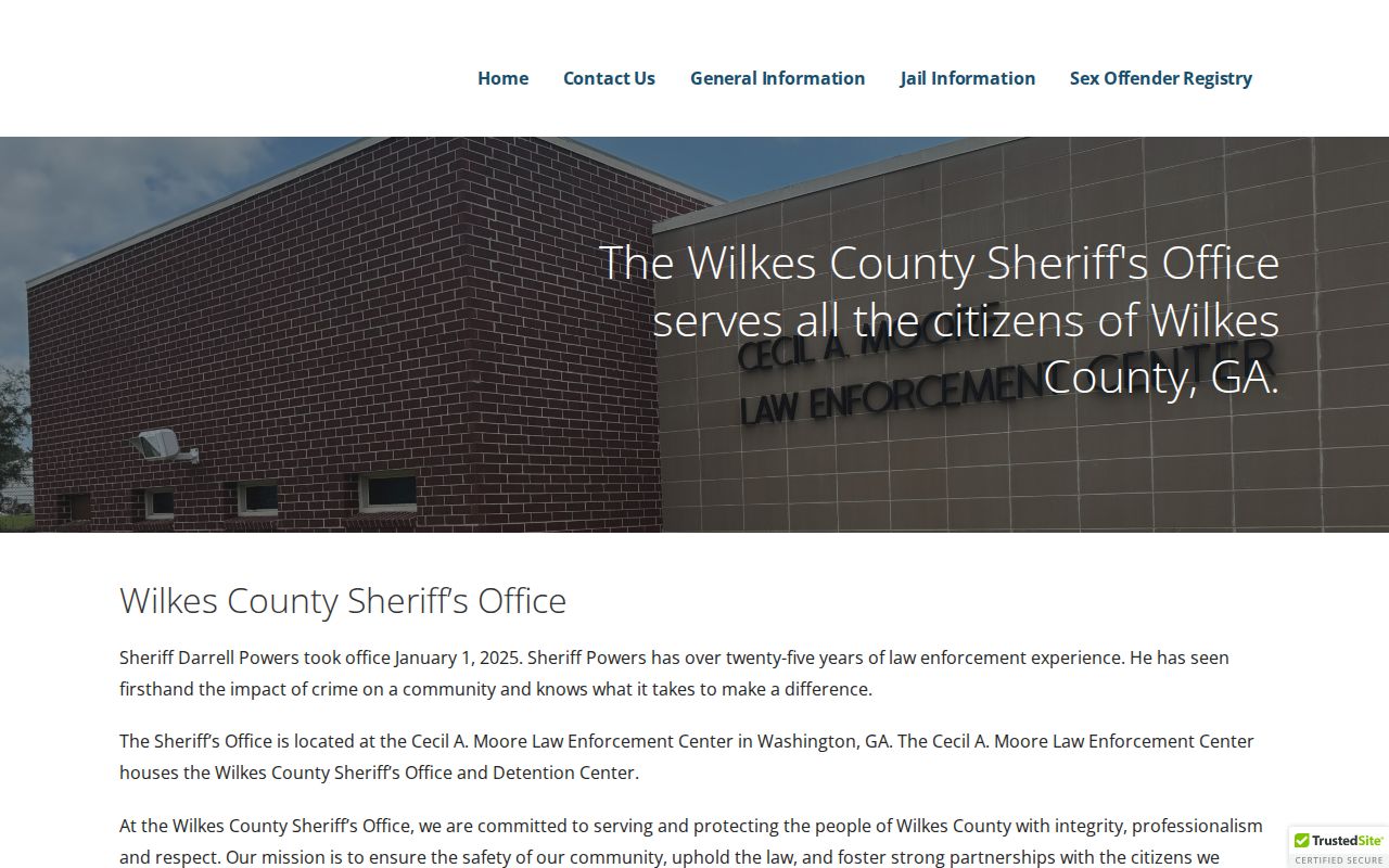 Wilkes County warrant search official Sheriff page