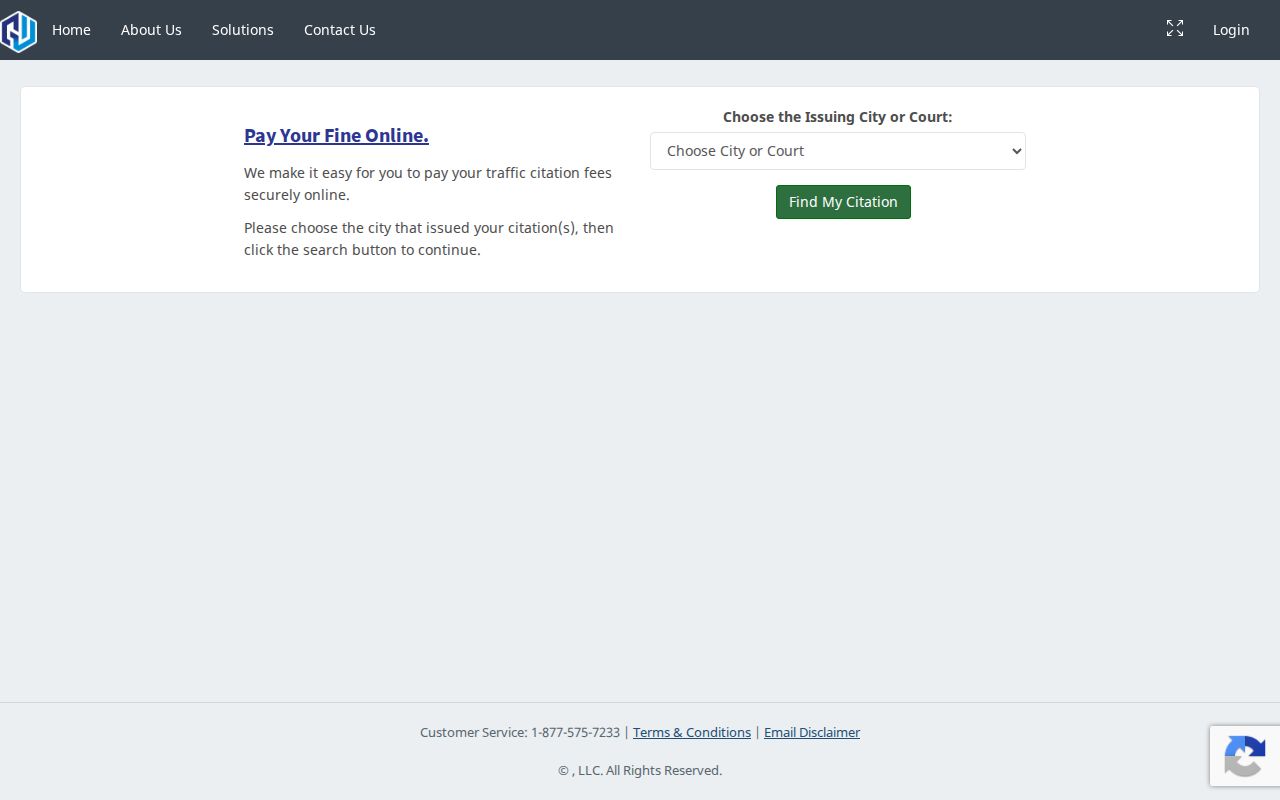 Washington warrant records official citation payment entry