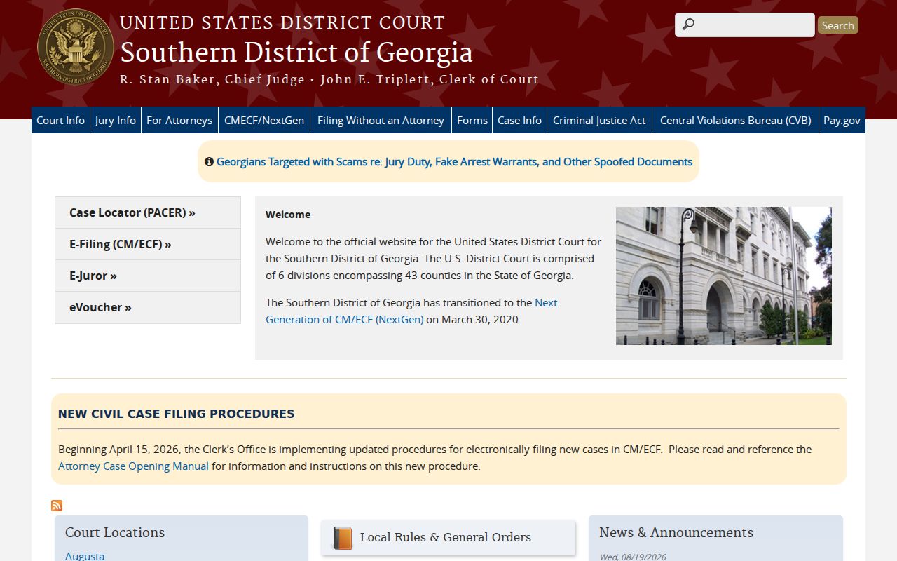 Wilkes County warrant records Southern District federal court information