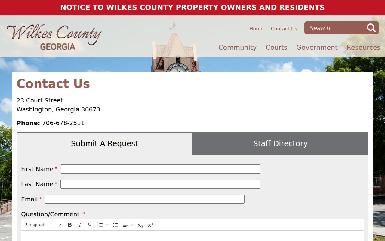 Wilkes County warrant records contact directory